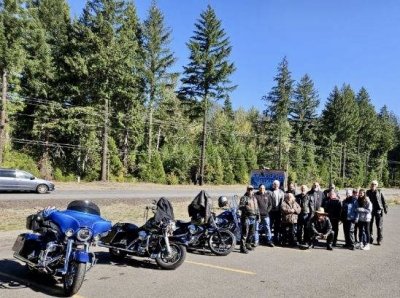 Willamette Valley Harley Owners Group (WVHOG) Ride up the McKenzie River to Takoda\'s Rest. Oct. 2024
